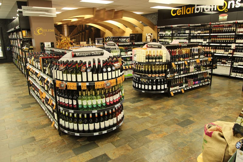 Liquor shelving display