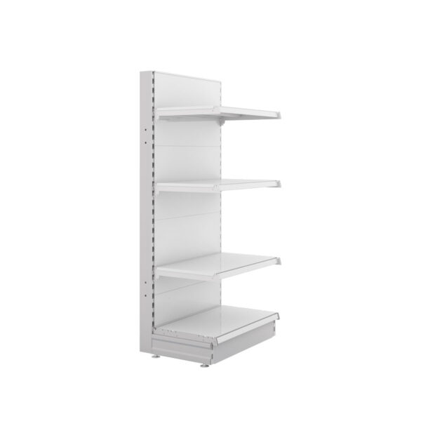 S-Mart 665L x 1500H Single-Sided Gondola Shelving Bay with Plain Back Panels - Image 2