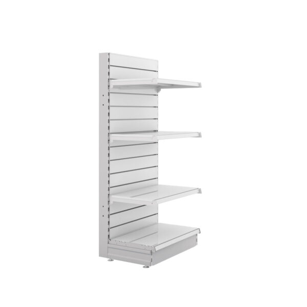 S-Mart 665L x 1500H Single-Sided Gondola Shelving Bay with Slatwall Back Panels - Image 2