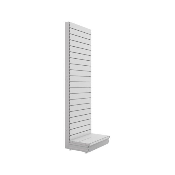 S-Mart 600L x 2100H Single-Sided Gondola Shelving Bay with Slatwall Back Panels