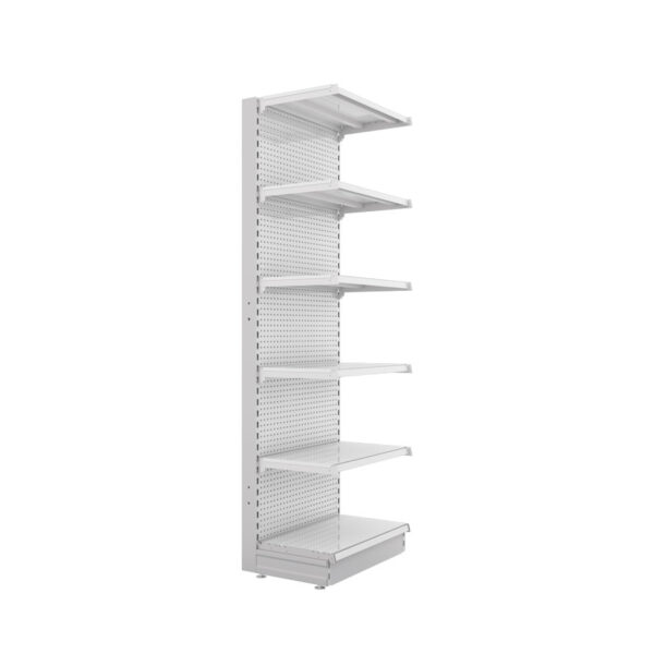 S-Mart 665L x 2100H Single-Sided Gondola Shelving Bay with Volcano Back Panels - Image 3