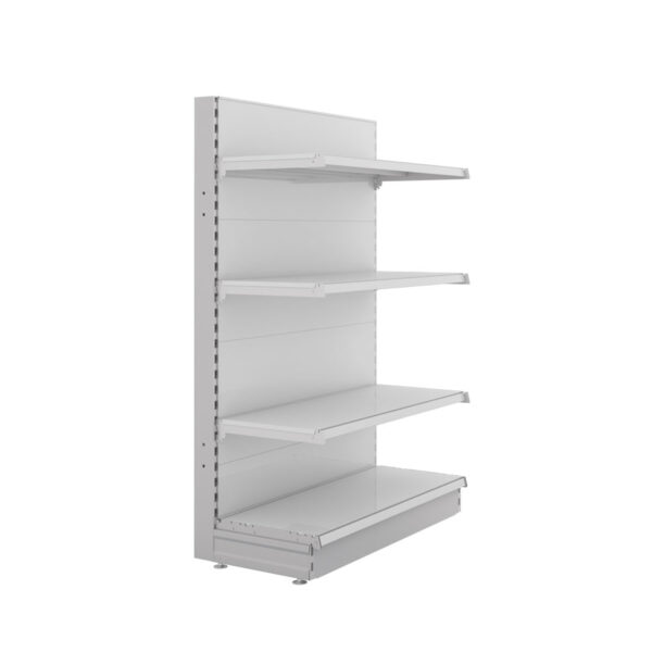 S-Mart 1000L x 1500H Single-Sided Gondola Shelving Bay with Plain Back Panels - Image 2