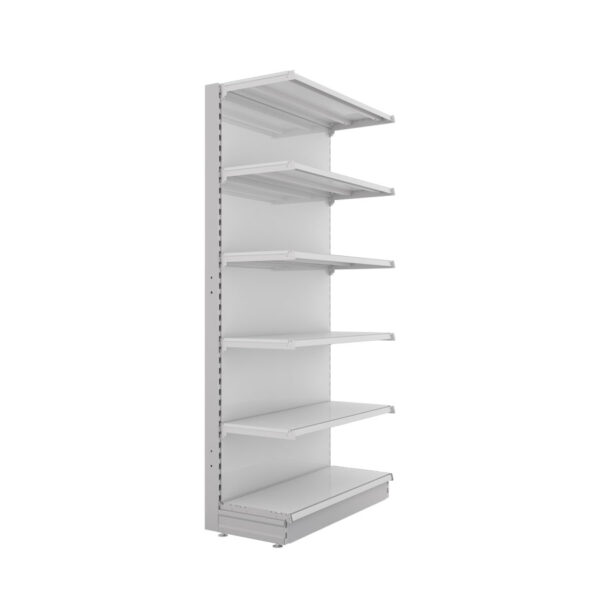 S-Mart 1000L x 2100H Single-Sided Gondola Shelving Bay with Plain Back Panels - Image 2
