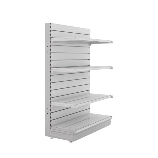 S-Mart 1000L x 1500H Single-Sided Gondola Shelving Bay with Slatwall Back Panels - Image 2