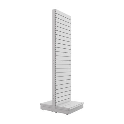 S-Mart 665L x 2400H Double-Sided Gondola Shelving Bay with Slatwall Back Panels
