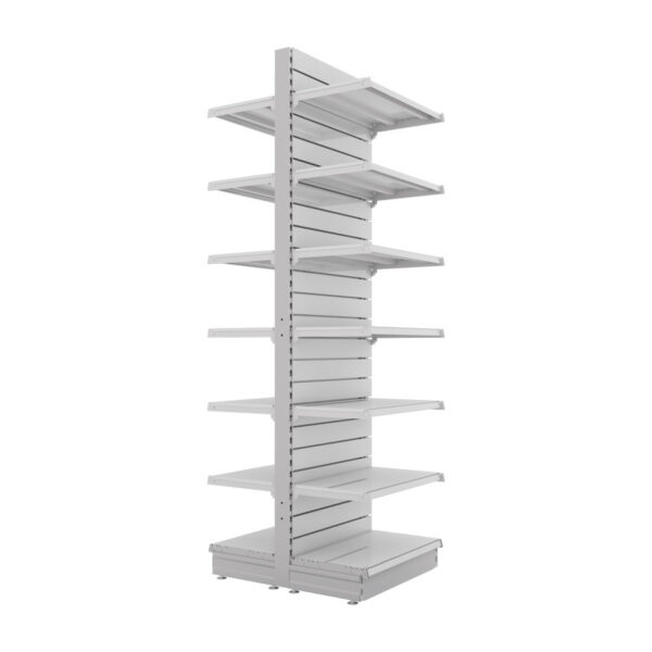 S-Mart 665L x 2400H Double-Sided Gondola Shelving Bay with Slatwall Back Panels - Image 3