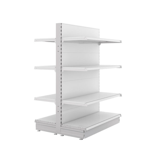 S-Mart 1000L x 1500H Double-Sided Gondola Shelving Bay with Plain Back Panels - Image 2