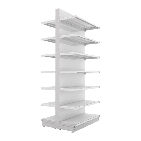 S-Mart 1000L x 2400H Double-Sided Gondola Shelving Bay with Plain Back Panels - Image 2