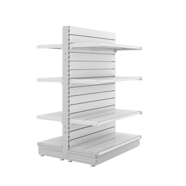 S-Mart 1000L x 1500H Double-Sided Gondola Shelving Bay with Slatwall Back Panels - Image 2