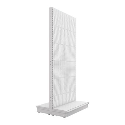 S-Mart 1000L x 2400H Double-Sided Gondola Shelving Bay with Volcano Back Panels in White
