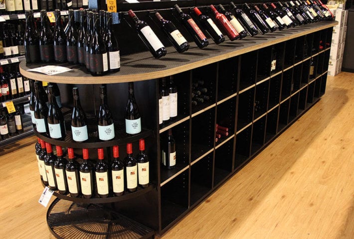 retail displays for wine shelving