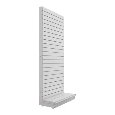 S-Mart 1000L x 2400H Single-Sided Gondola Shelving Bay with Slatwall Back Panels in White
