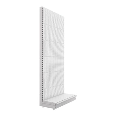 S-Mart 1000L x 2400H Single-Sided Gondola Shelving Bay with Volcano Back Panels in White