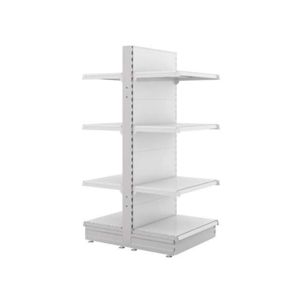 S-Mart 665L x 1500H Double-Sided Gondola Shelving Bay with Plain Back Panels - Image 2