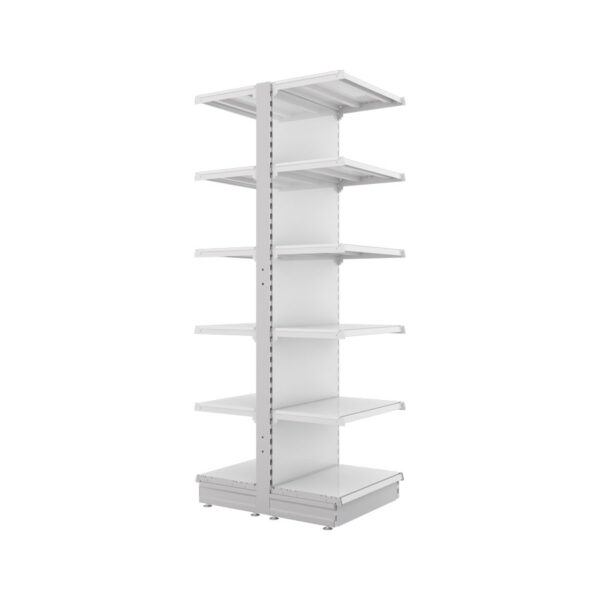 S-Mart 600L x 2100H Double-Sided Gondola Shelving Bay with Plain Back Panels - Image 3