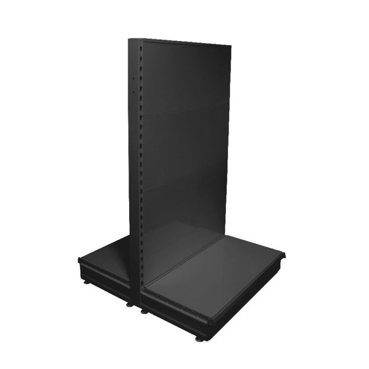 black gondola shelving