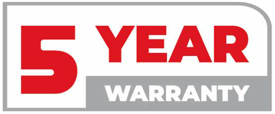 warranty for 5 years