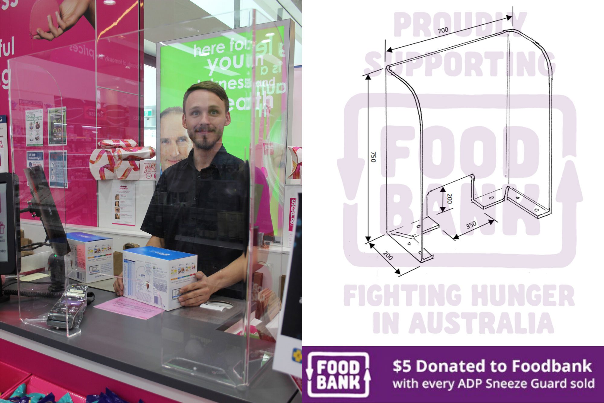 sneeze guards foodbank