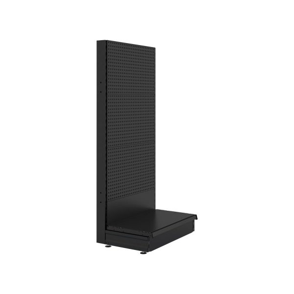 S-Mart 665L x 1500H Single-Sided Gondola Shelving Bay with Volcano Back Panels - Matt Black - Image 2