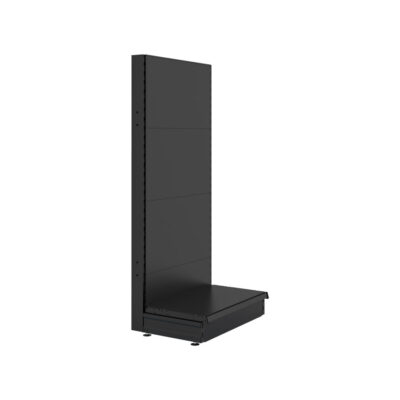 S-Mart 665L x 1500H Single-Sided Gondola Shelving Bay with Plain Back Panels - Matt Black