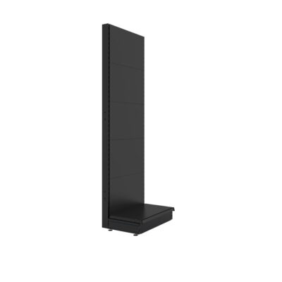 S-Mart 665L x 2100H Single-Sided Gondola Shelving Bay with Plain Back Panels - Matt Black