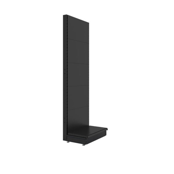S-Mart 665L x 2100H Single-Sided Gondola Shelving Bay with Plain Back Panels - Matt Black