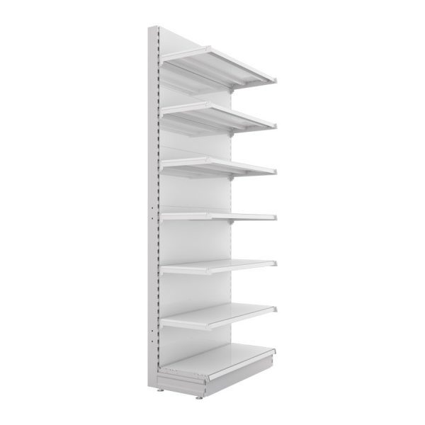 S-Mart 914L x 2400H Single-Sided Gondola Shelving Bay with Plain Back Panels - Image 2