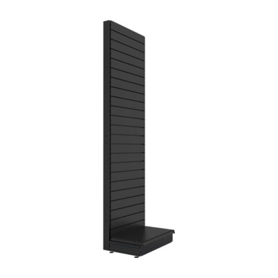 S-Mart 665L x 2400H Single-Sided Gondola Shelving Bay with Slatwall Back Panels - Matt Black