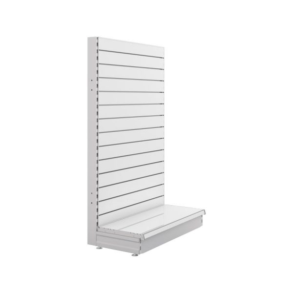 S-Mart 914L x 1500H Single-Sided Gondola Shelving Bay with Slatwall Back Panels