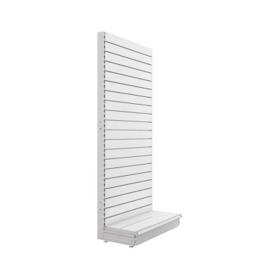 S-Mart 914L x 2100H Single-Sided Gondola Shelving Bay with Slatwall Back Panels