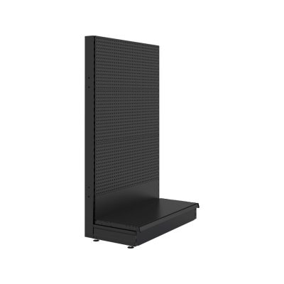 S-Mart 914L x 1500H Single-Sided Gondola Shelving Bay with Volcano Back Panels - Matt Black