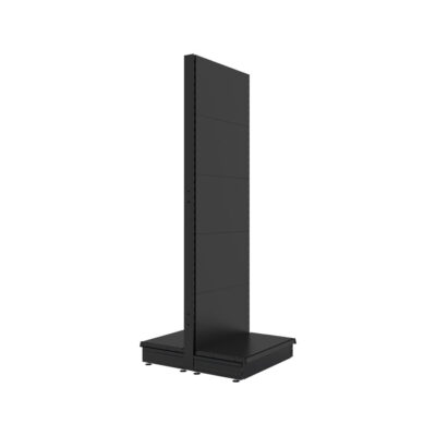 S-Mart 665L x 2100H Double-Sided Gondola Shelving Bay with Plain Back Panels - Matt Black