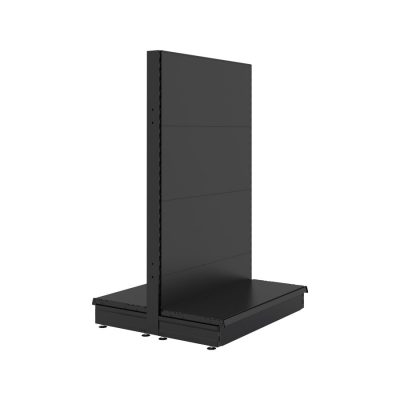 S-Mart 914L x 1500H Double-Sided Gondola Shelving Bay with Plain Back Panels - Matt Black