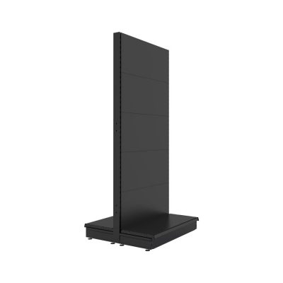 S-Mart 914L x 2100H Double-Sided Gondola Shelving Bay with Plain Back Panels - Matt Black