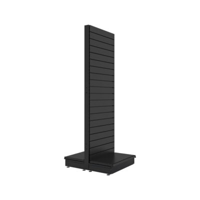 S-Mart 665L x 2100H Double-Sided Gondola Shelving Bay with Slatwall Back Panels - Matt Black