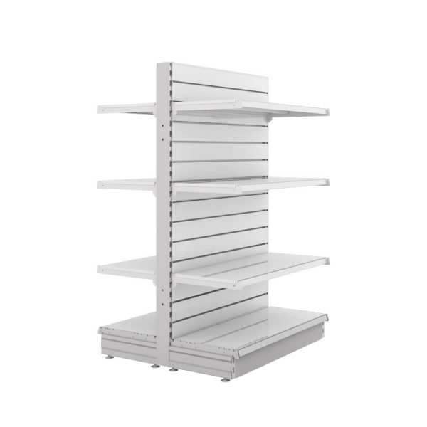 S-Mart 914L x 1500H Double-Sided Gondola Shelving Bay with Slatwall Back Panels - Image 2