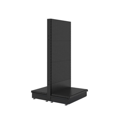 S-Mart 665L x 1500H Double-Sided Gondola Shelving Bay with Volcano Back Panels - Matt Black
