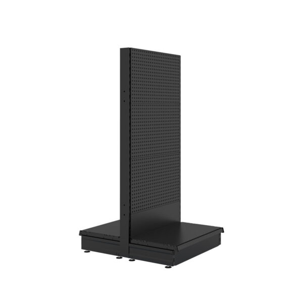 S-Mart 665L x 1500H Double-Sided Gondola Shelving Bay with Volcano Back Panels - Matt Black