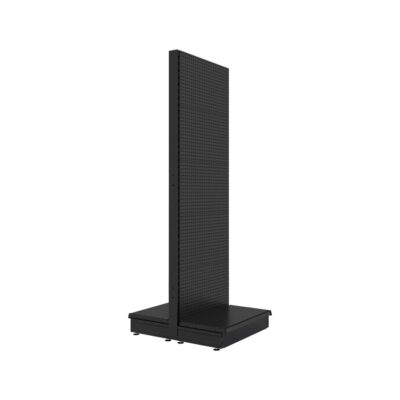 S-Mart 665L x 2100H Double-Sided Gondola Shelving Bay with Volcano Back Panels - Matt Black