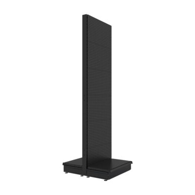 S-Mart 665L x 2400H Double-Sided Gondola Shelving Bay with Volcano Back Panels - Matt Black