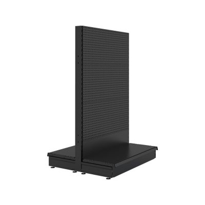 S-Mart 914L x 1500H Double-Sided Gondola Shelving Bay with Volcano Back Panels - Matt Black