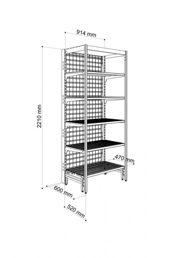 single sided bay 914mm