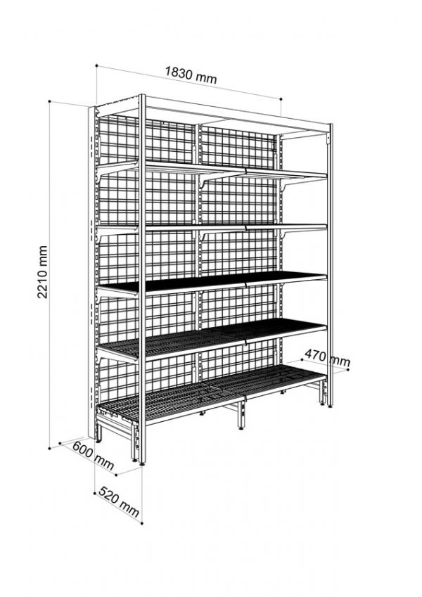 single sided supermarket bay