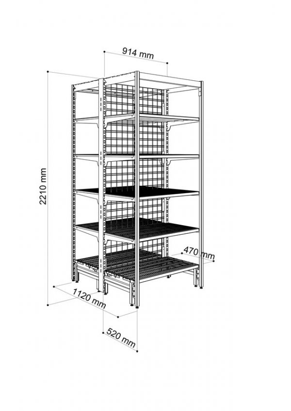 double sided bays 914mm