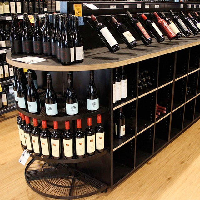 circular wine display racks