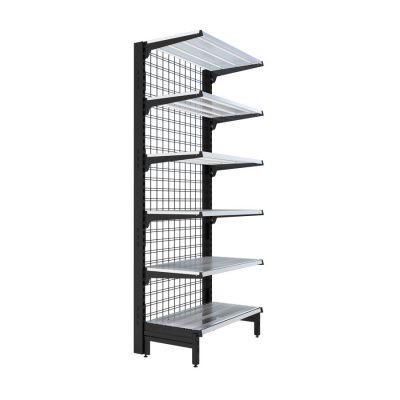 S-Mart 914L x 2210H Single-Sided Wall Shelving Bay with Mesh Backpanel