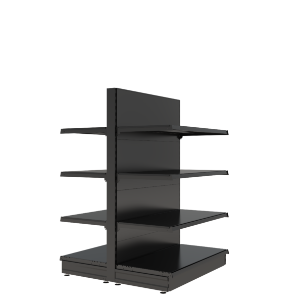 S-Mart 1000L x 1500H Double-Sided Gondola Shelving Bay with Plain Back Panels - Image 2