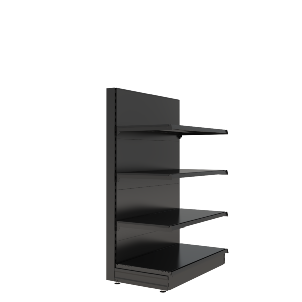 S-Mart 1000L x 1500H Single-Sided Gondola Shelving Bay with Plain Back Panels - Image 2