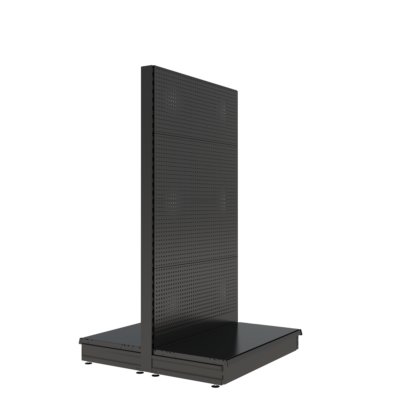 S-Mart 1000L x 1800H Double-Sided Gondola Shelving Bay with Volcano Back Panels in Black