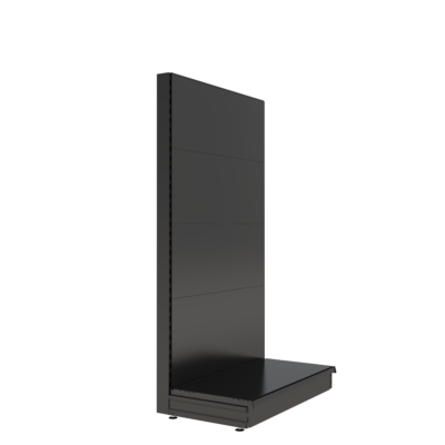 S-Mart 1000L x 1800H Single-Sided Gondola Shelving Bay with Plain Back Panels in Black
